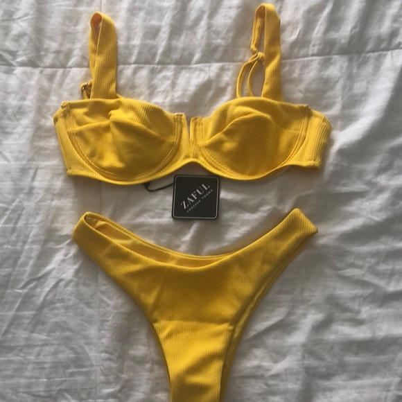 yellow underwire bikini